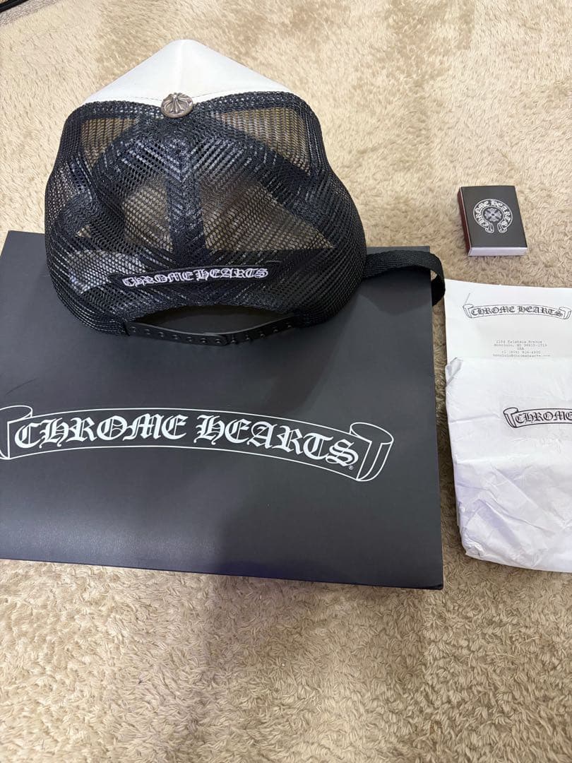 CHROME HEARTS キャップ ホワイト/ブラック