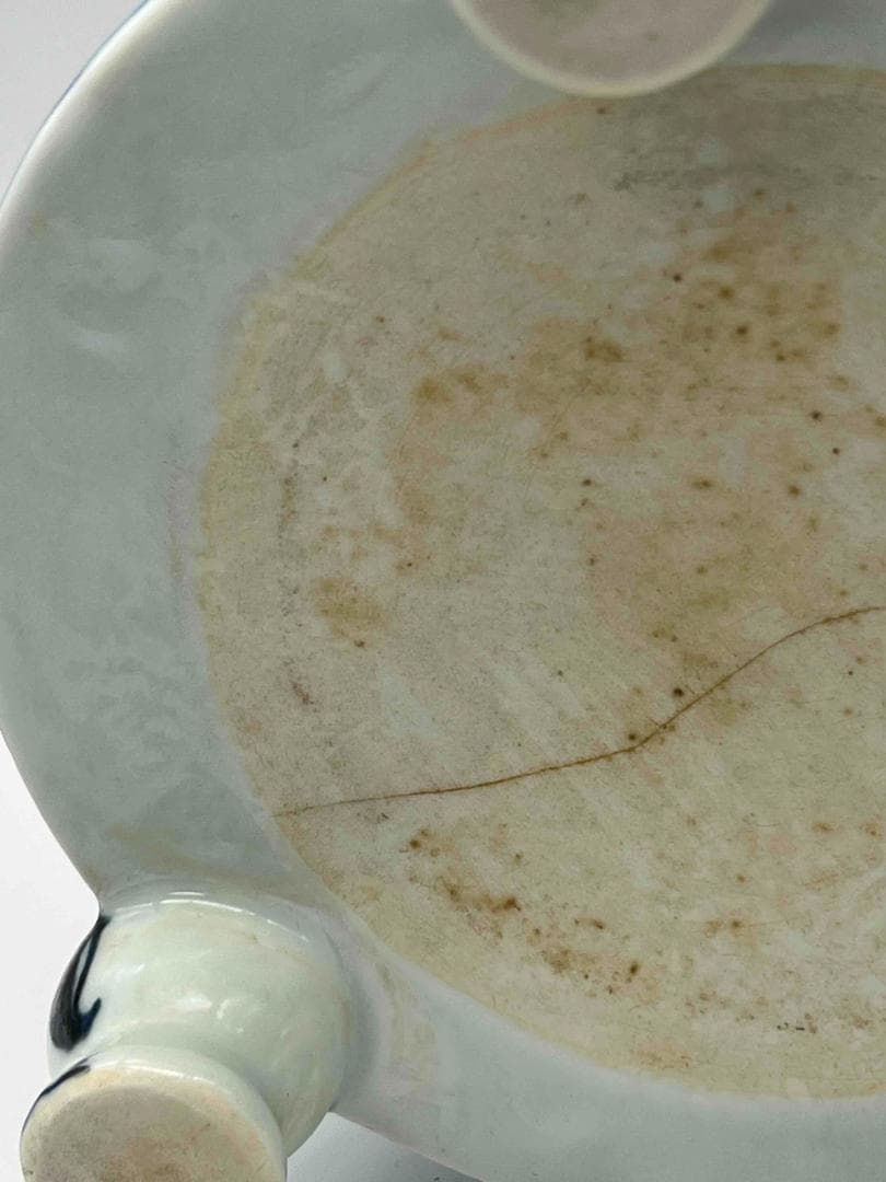 明宣徳時代 【大明宣徳年製 】在銘 染付 青花唐花文三足炉 (B-82)