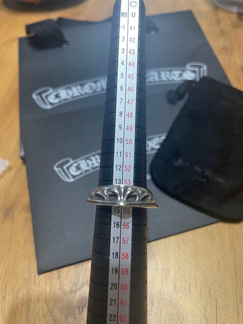 クロムハーツ　ハーフ　クラシック　フローラルクロスリング　14号　シルバー