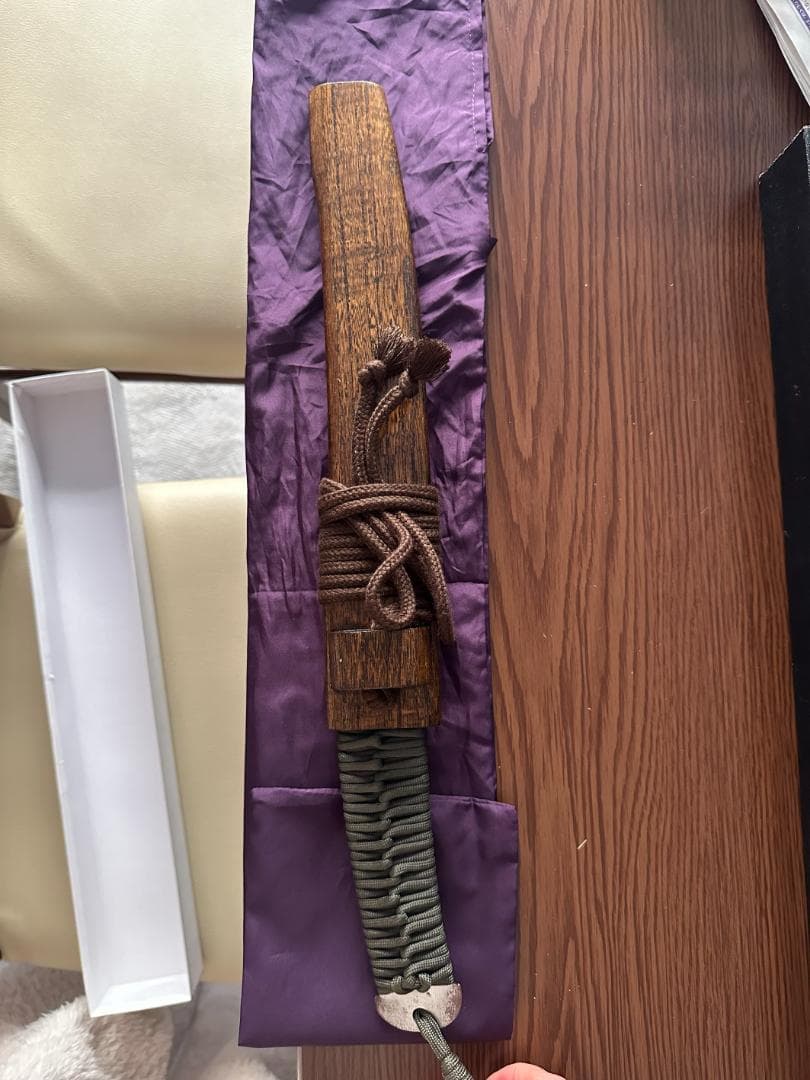 佐治武士 剣鉈 和式ナイフ シースナイフ 木製鞘付 ■ 多層多層鋼 ダマスカス