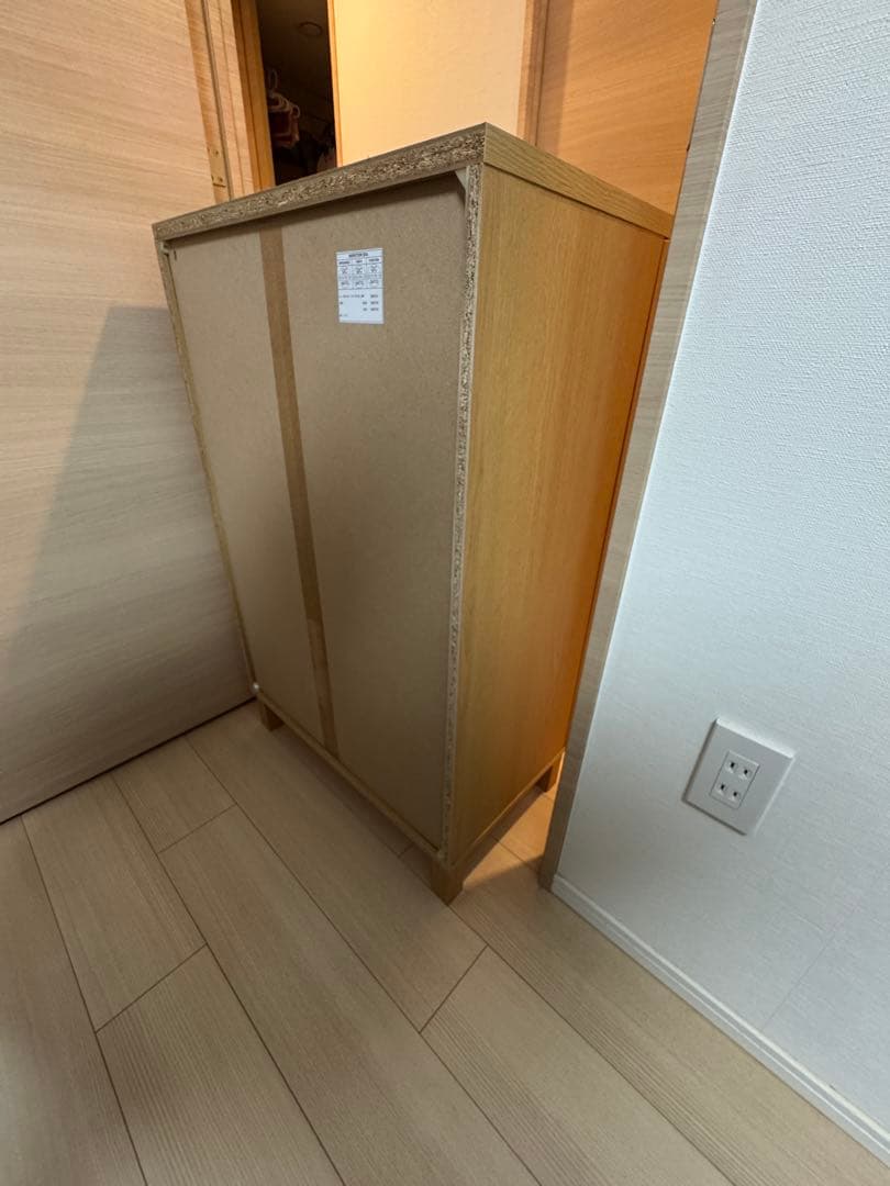 ニトリ木製シューズボックスミラー付①