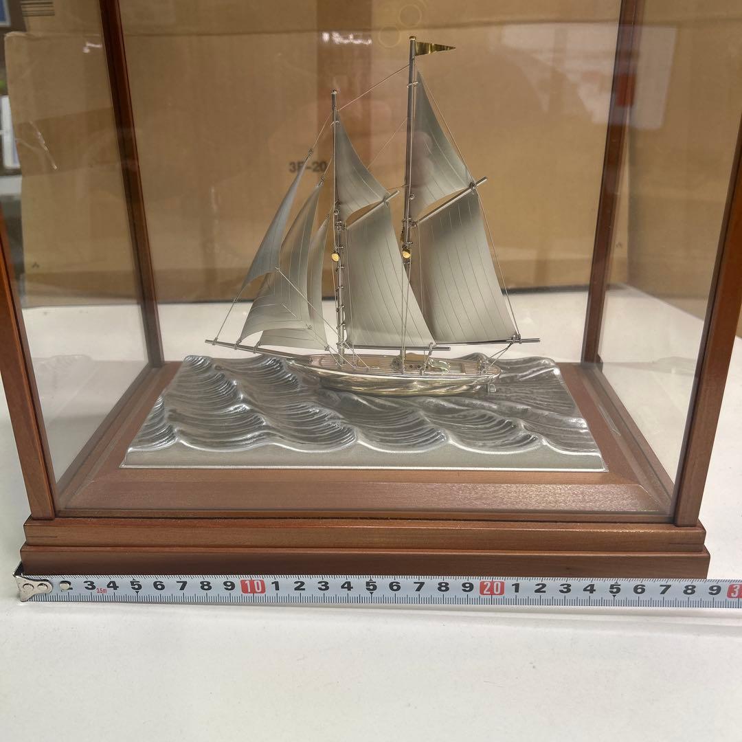 5795関武比古作 銀細工 ヨット 帆船 2隻 TAKEHIKO SILVER