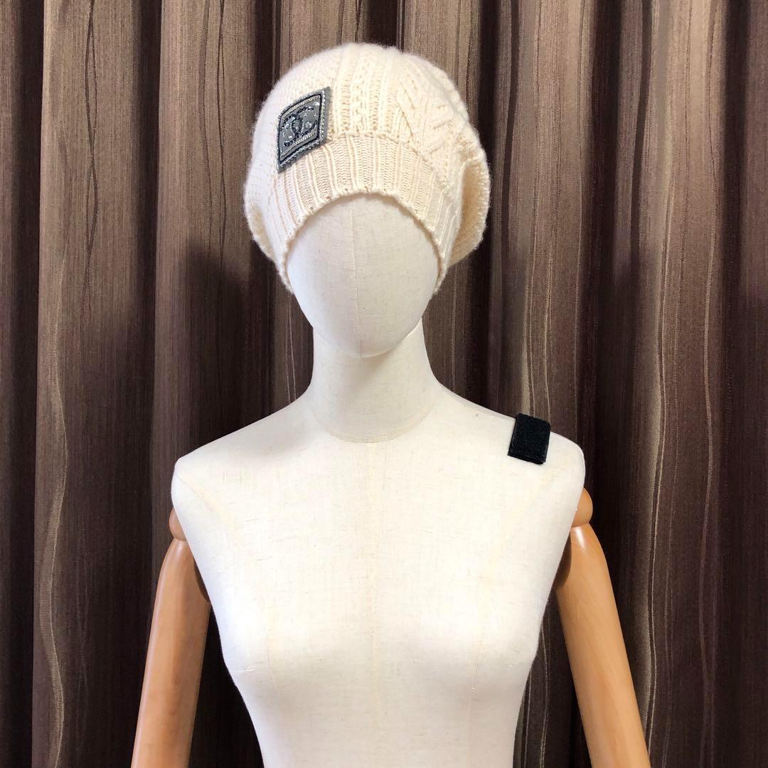 美品✨シャネル カシミヤ100％ ニットキャップ ココマーク ラインストーン付き