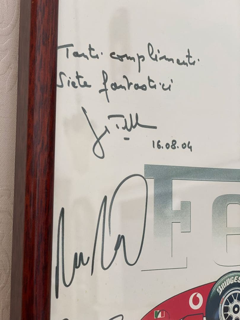 F1 世界選手権 サイン入り印刷物 2004年