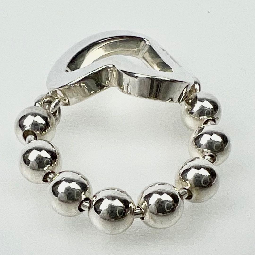 GUCCI グッチ ハート ボールチェーン リング 指輪 10号 シルバー