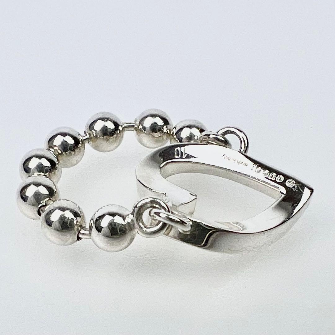 GUCCI グッチ ハート ボールチェーン リング 指輪 10号 シルバー