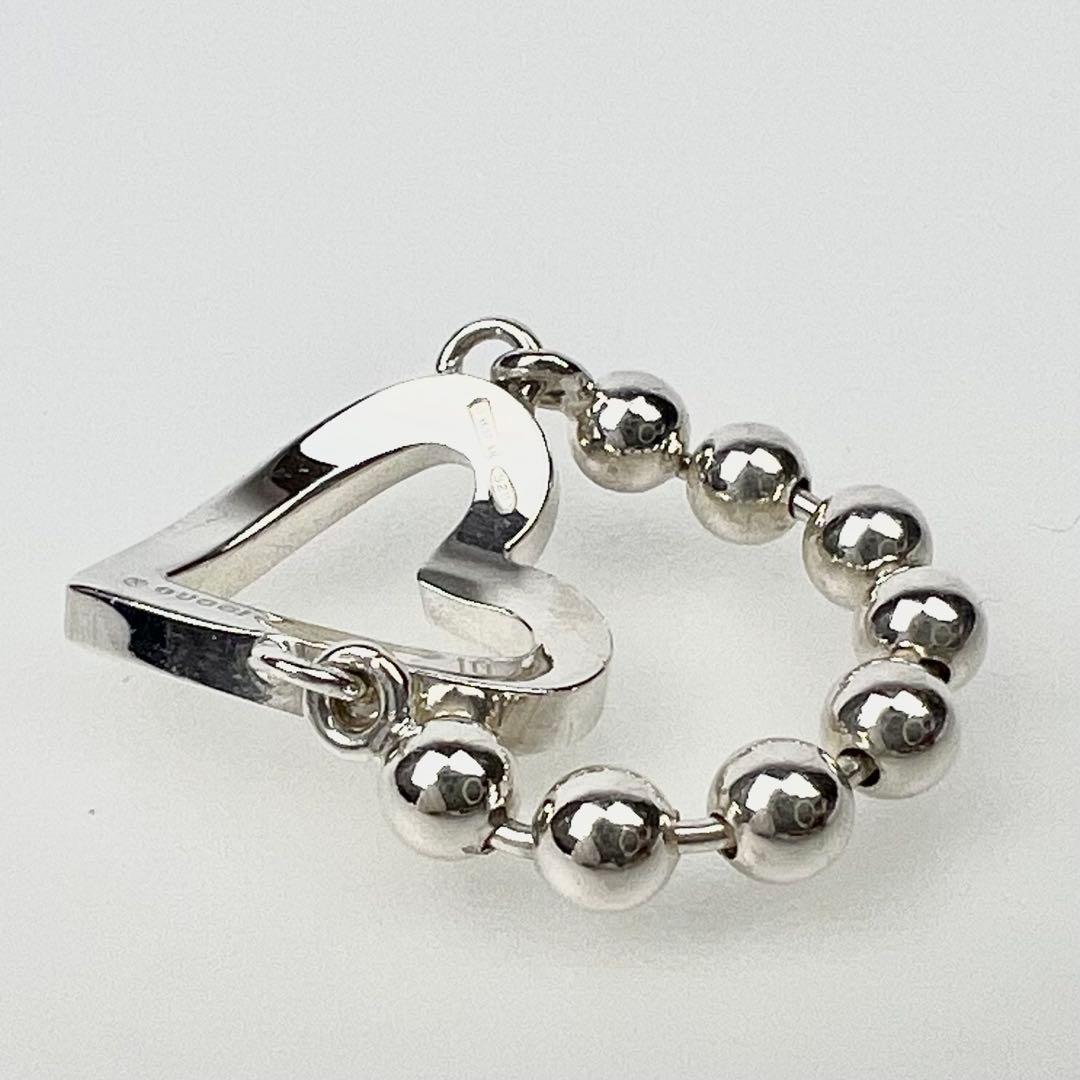 GUCCI グッチ ハート ボールチェーン リング 指輪 10号 シルバー