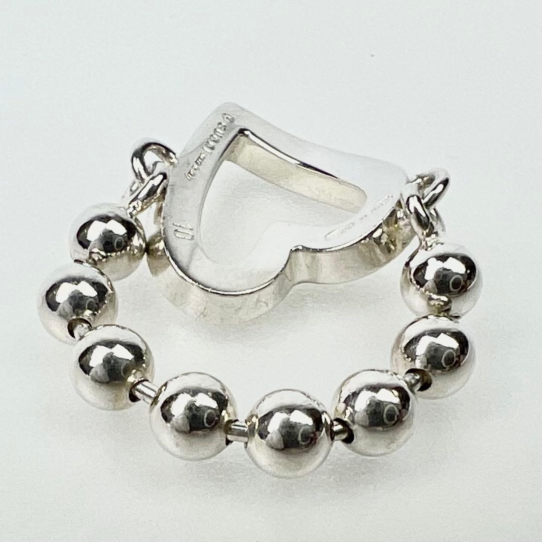 GUCCI グッチ ハート ボールチェーン リング 指輪 10号 シルバー