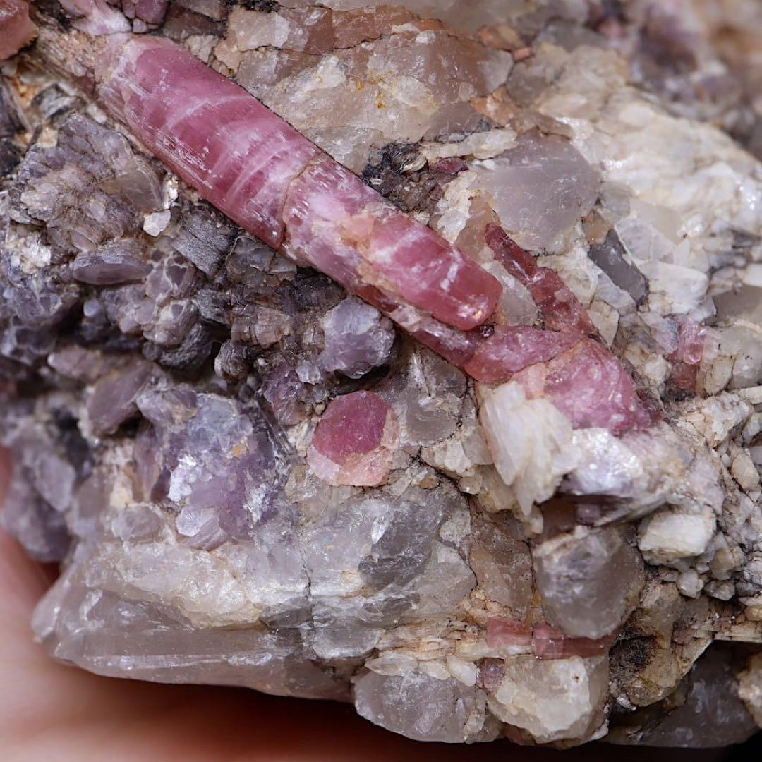 ピンクトルマリン 母岩 スモーキークォーツ 電気石 758,4g T632 原石