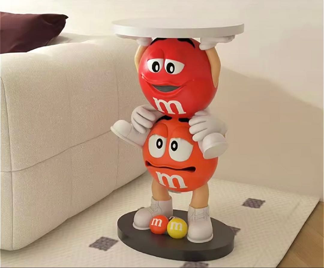 M&M's エムアンドエムズ サイドテーブル フィギュア 赤 レッド オレンジ