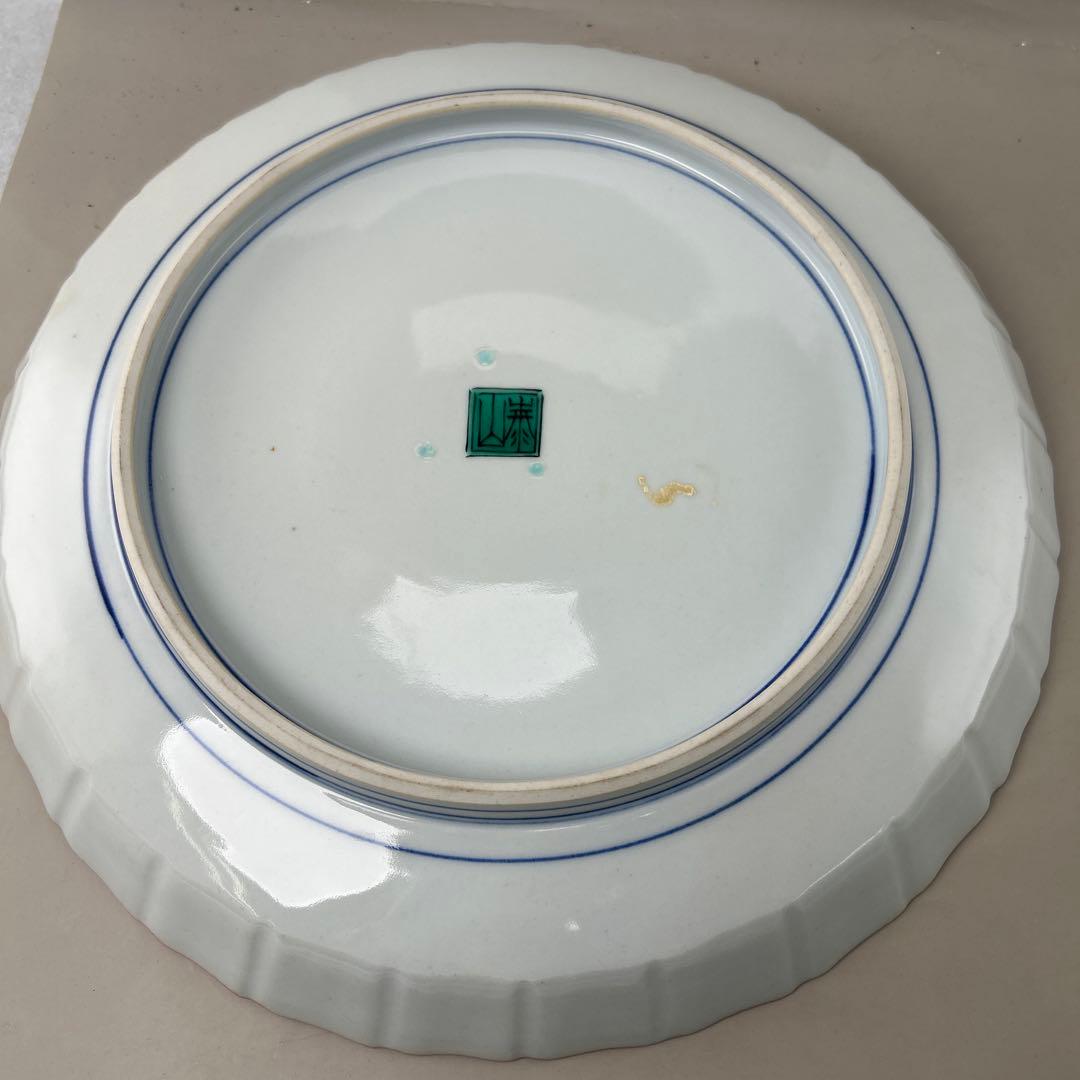 九谷焼 色絵 牡丹図 節皿 武腰泰山 共箱入B007