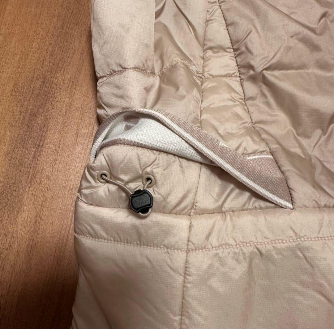 ベスト　ワンピース　ウエスト絞れます　秋冬　中綿　ジャケット　ベージュ　サイズL