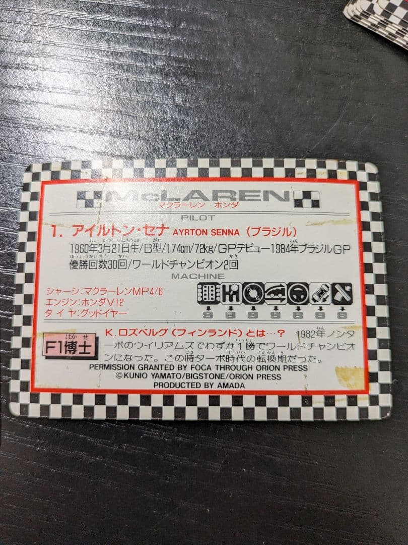 当時物　アマダ　F1カード 1991 11枚セット