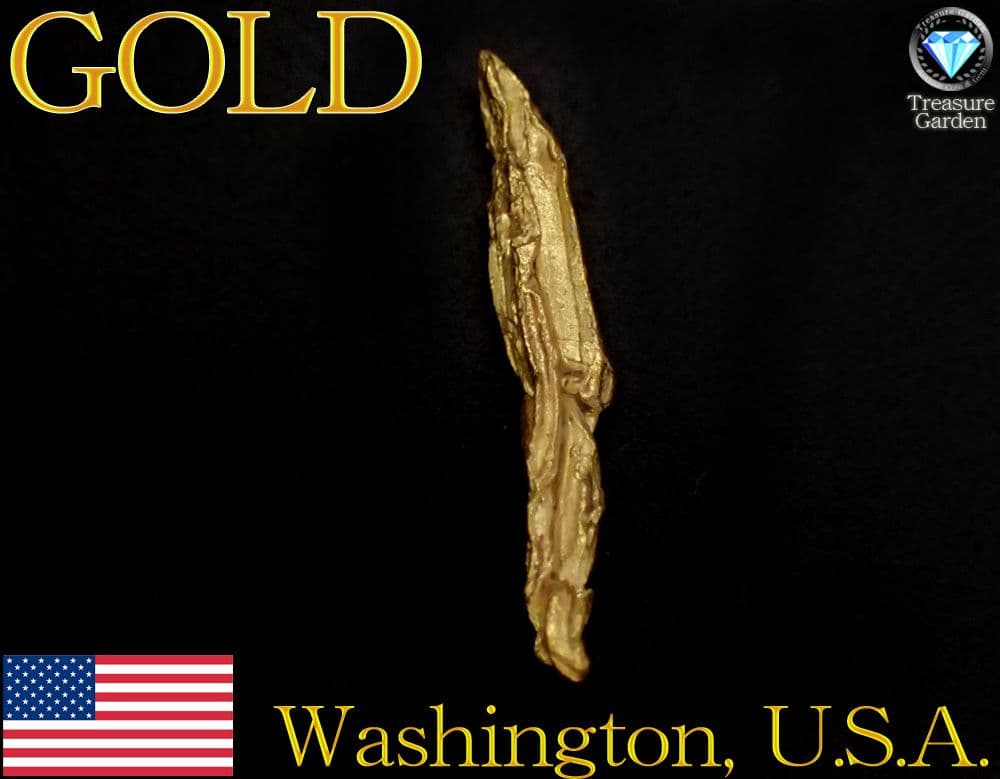 【レア！金の細長いワイヤー状結晶】 アメリカ ワシントン産 自然金 結晶
