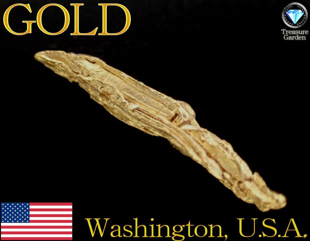【レア！金の細長いワイヤー状結晶】 アメリカ ワシントン産 自然金 結晶