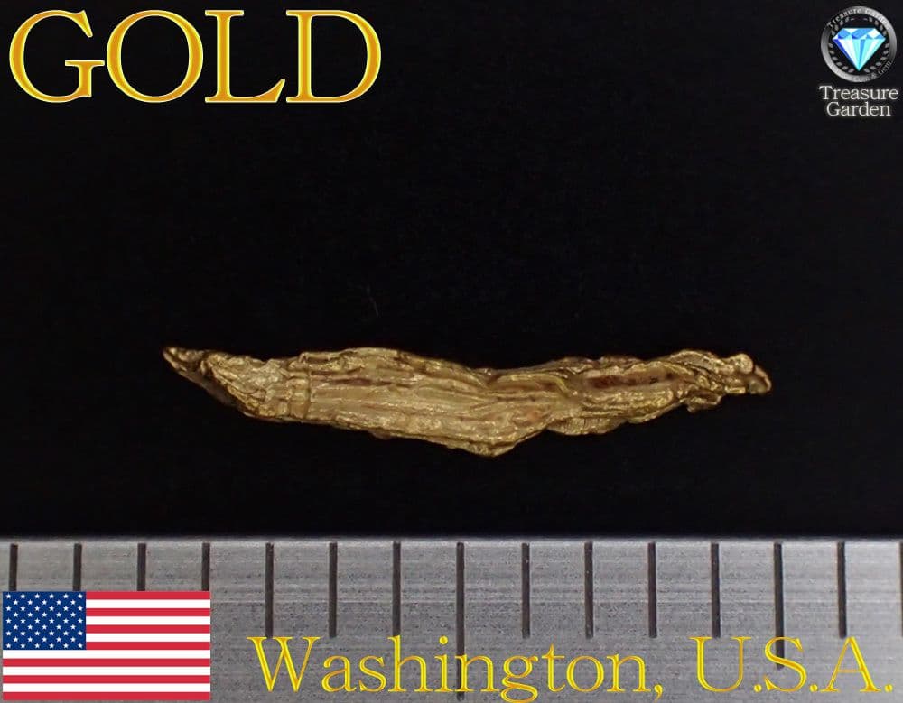 【レア！金の細長いワイヤー状結晶】 アメリカ ワシントン産 自然金 結晶