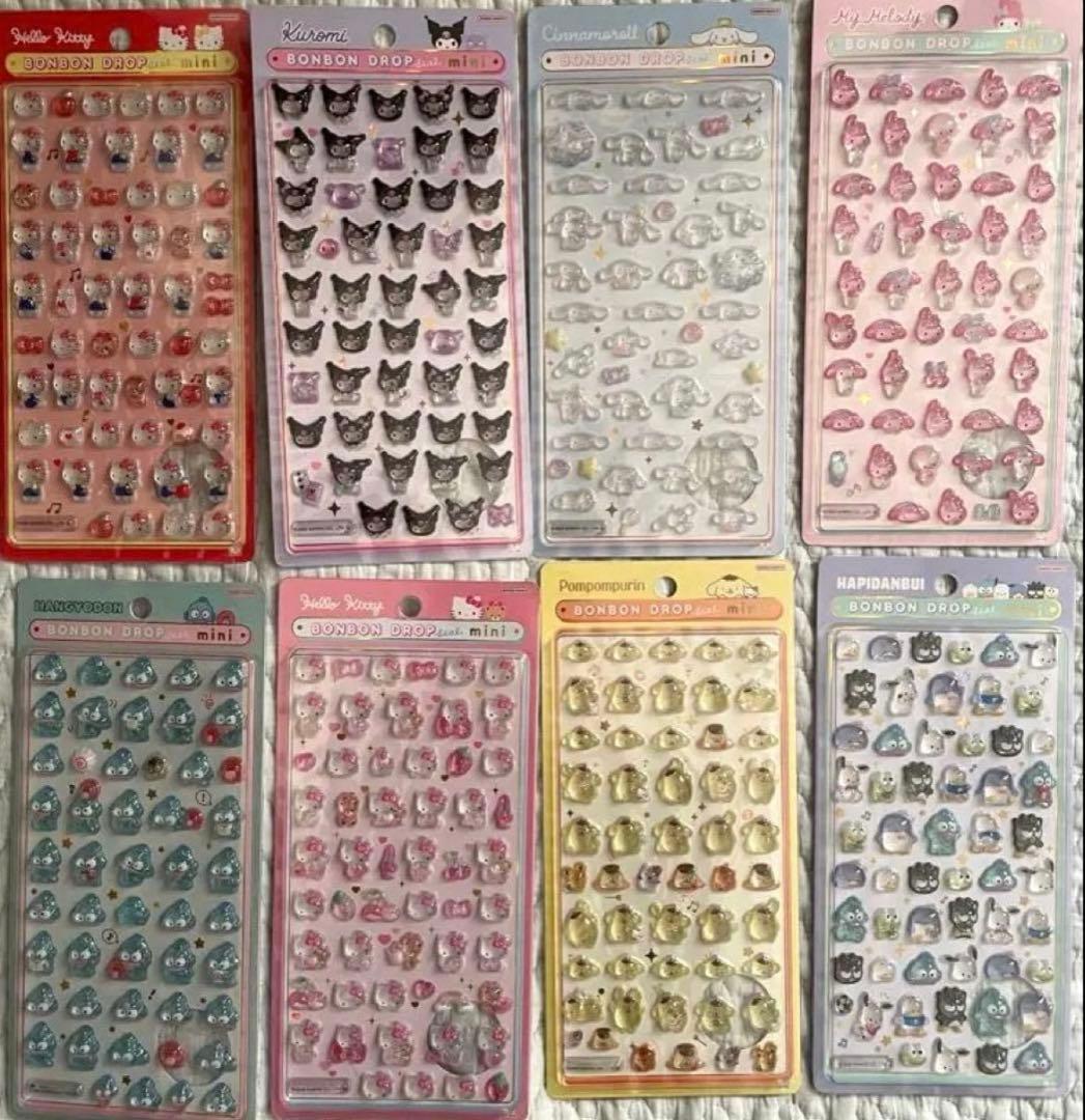 サンリオボンボンドロップシールミニ　8枚　コンプリート　正規品　クロミボンドロ
