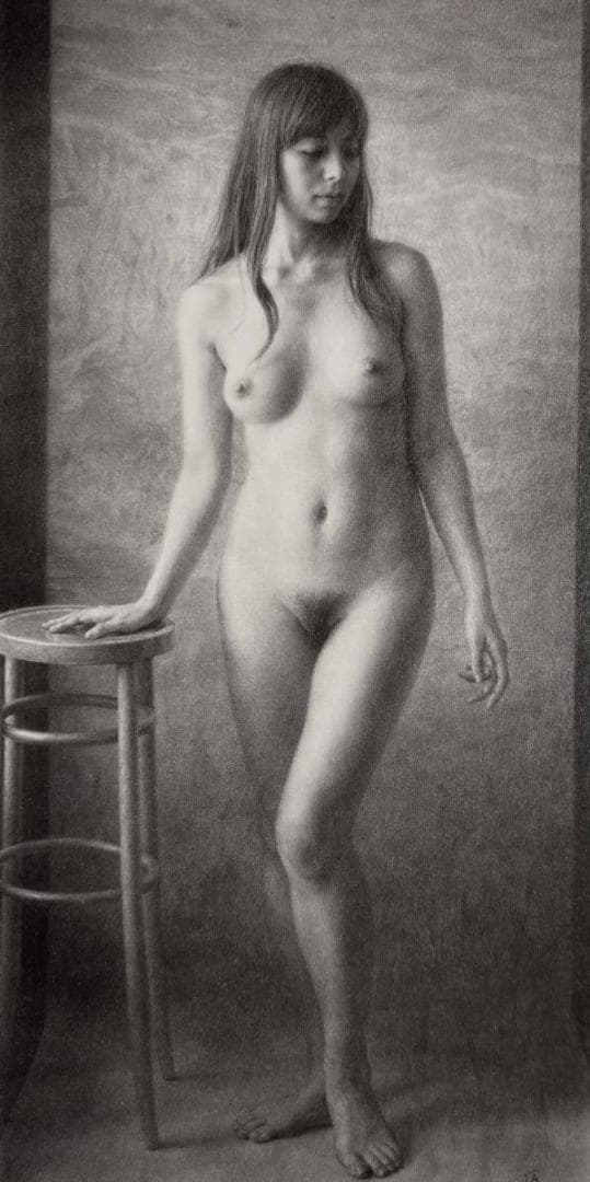 島村信之、【コントラポスト　I】、希少な額装用画集より、厳選、新品額装