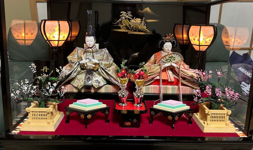 【美品】極上特選三月雛人形　親王飾り　壽誠作　『丹秀雛』　ガラスケース入り