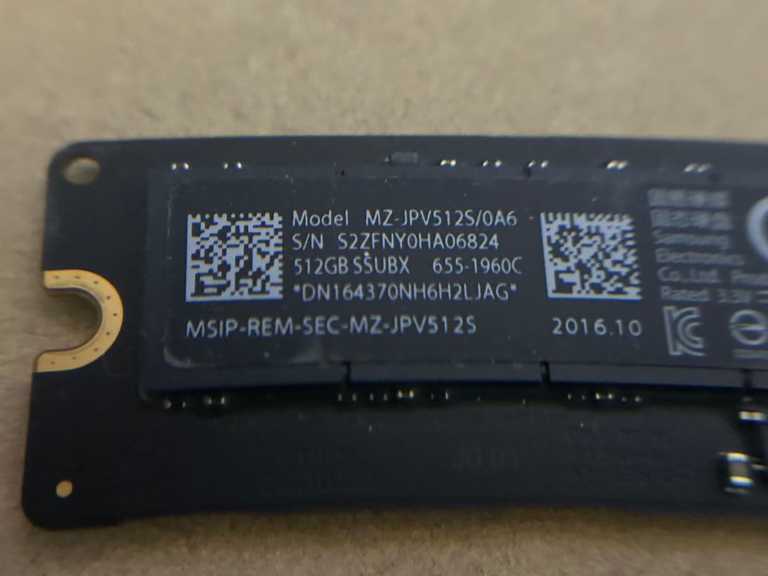 CPU Intel Core i7-6700K CPU MZ-JPV512S 512GB