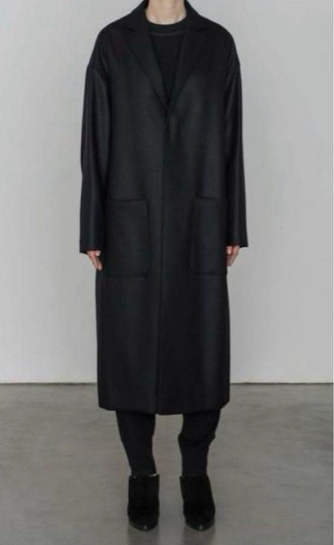 HYKE ウール ショップコート　ブラック