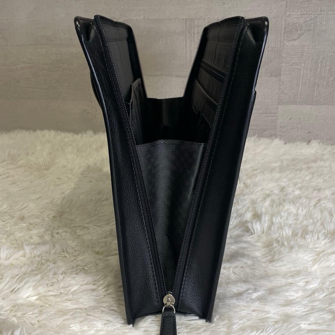 最高級 ランバン 自立型 ブリーフケース ビジネスバッグ A4 レザー メンズ