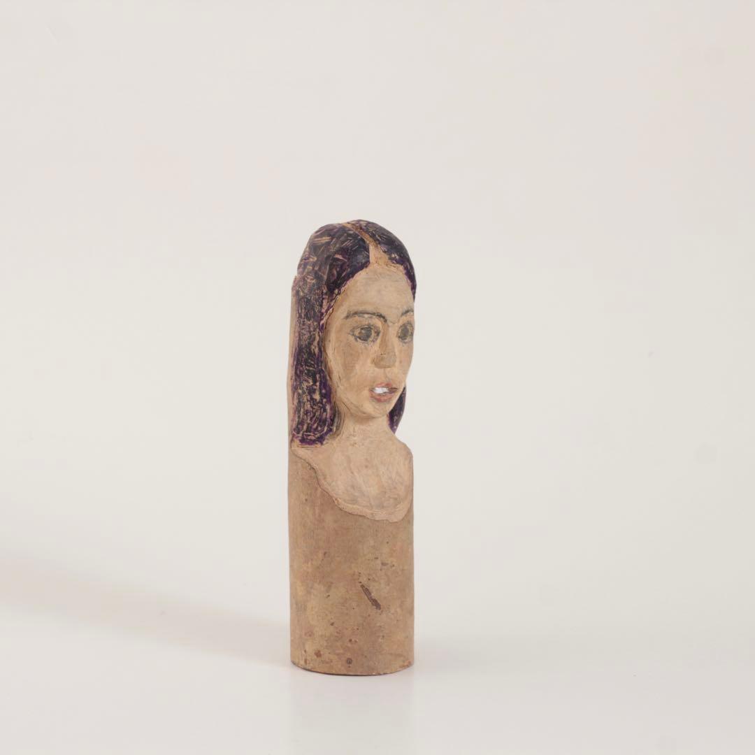 不思議な 木彫 人物像 No.3 古道具 アンティーク オブジェ