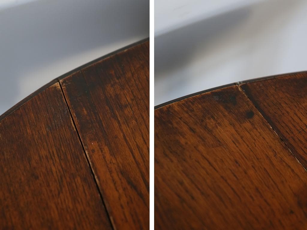 英国アンティーク木製ゲートレッグテーブル/ダイニング机バタフライ(92-120)