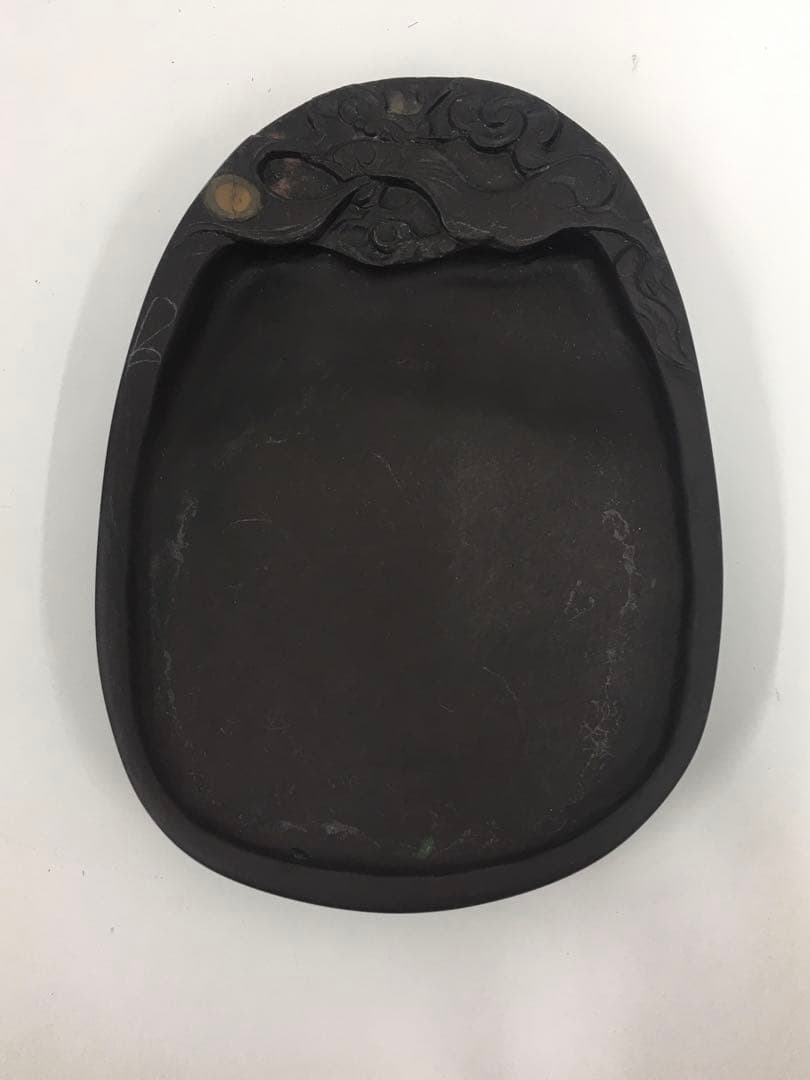 端州名硯　木製　彫刻　硯　サイズ15×11×1.6 TO.836