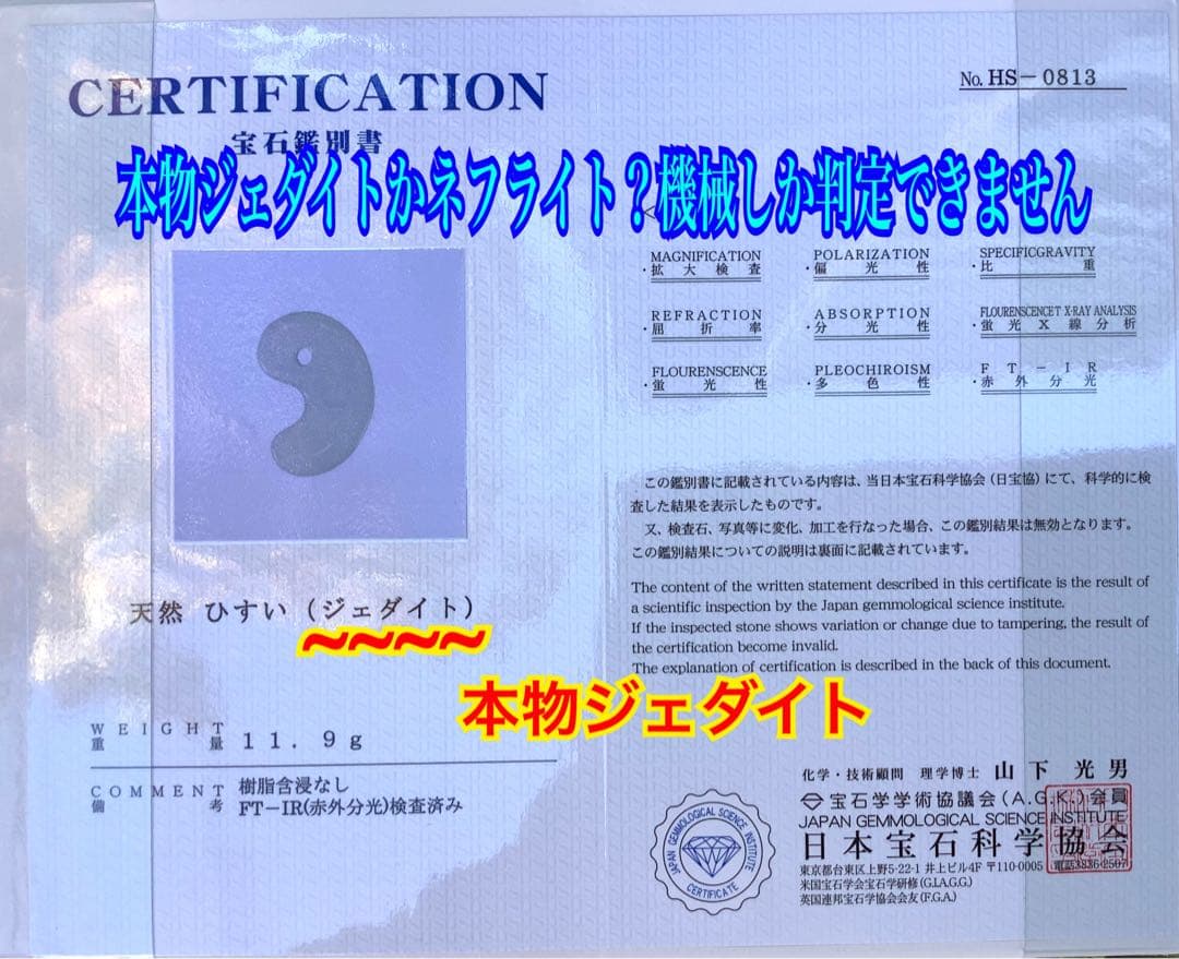 ✳アイスジェイド*淡緑色　１個お身近に　糸魚川翡翠ジェダイト勾玉 極上品　鑑別付