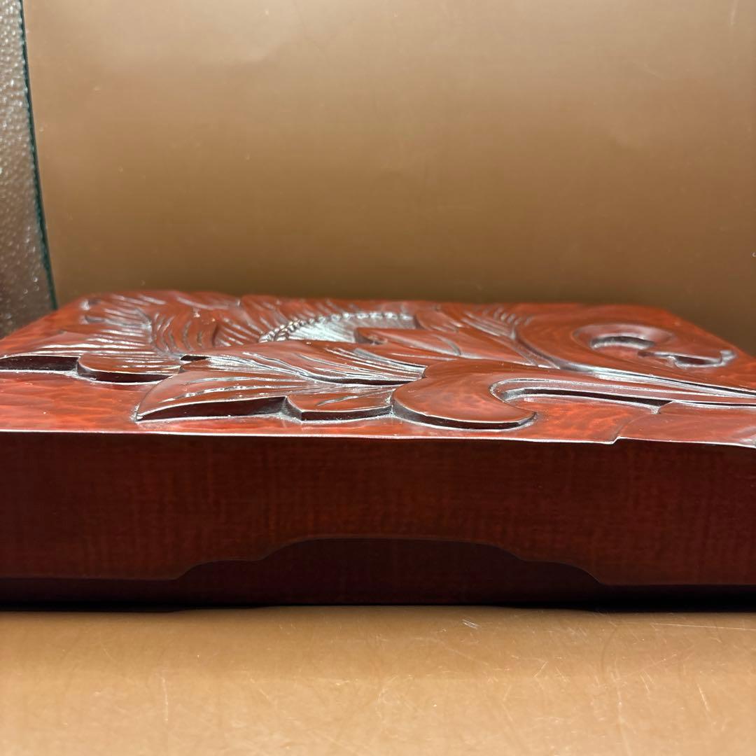 鎌倉彫　文庫箱　織り機の杼(ひ)で作った針山セット