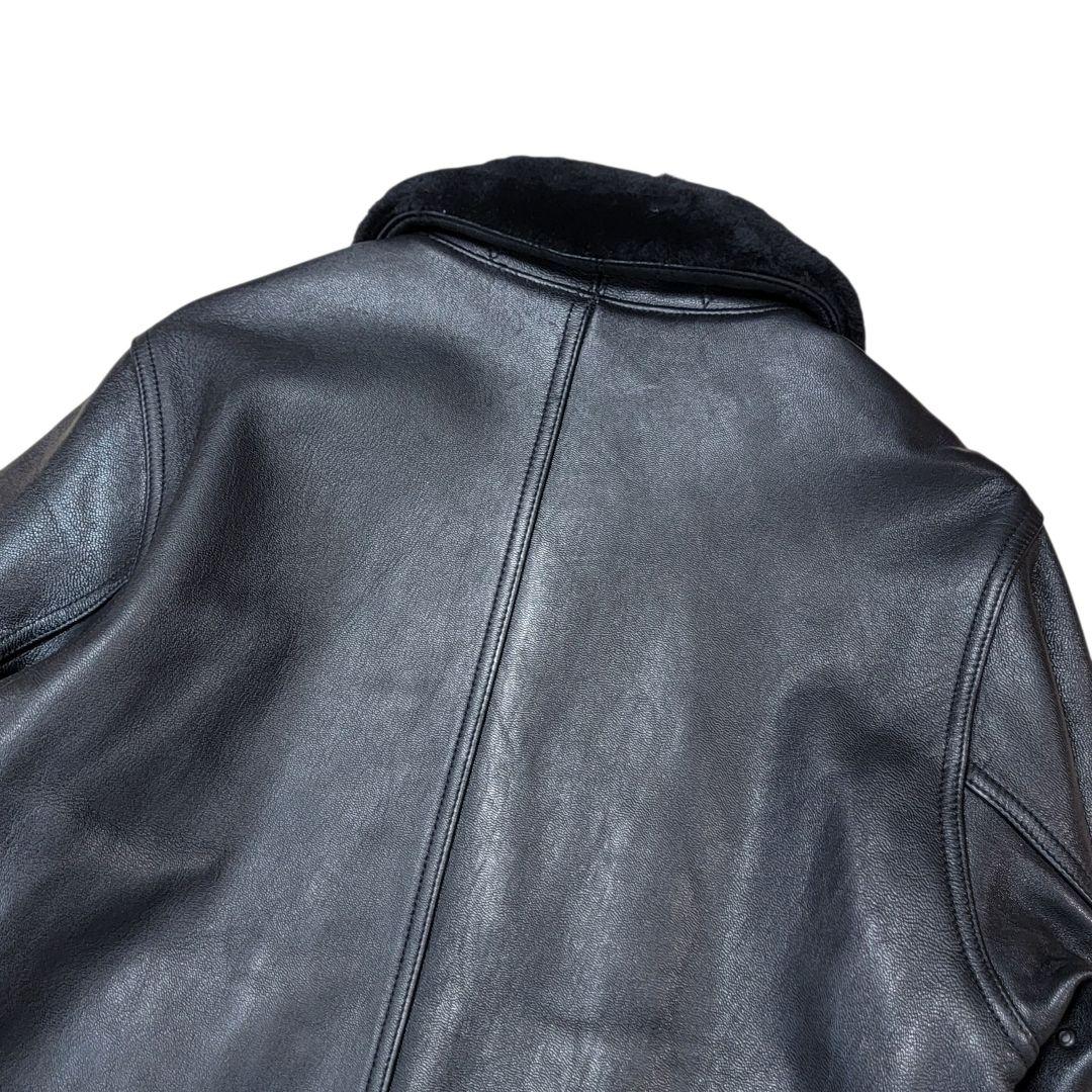 新品 定価11万 アルファ ALPHA レザー N-1 デッキジャケット 黒