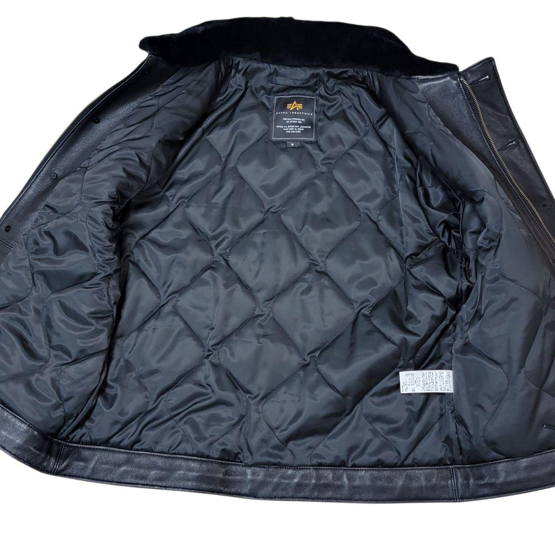 新品 定価11万 アルファ ALPHA レザー N-1 デッキジャケット 黒