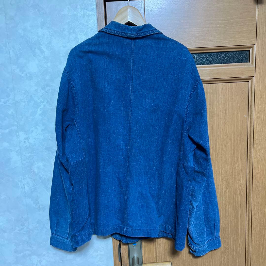 30s〜40s フレンチヴィンテージ インディゴリネン ワークジャケット