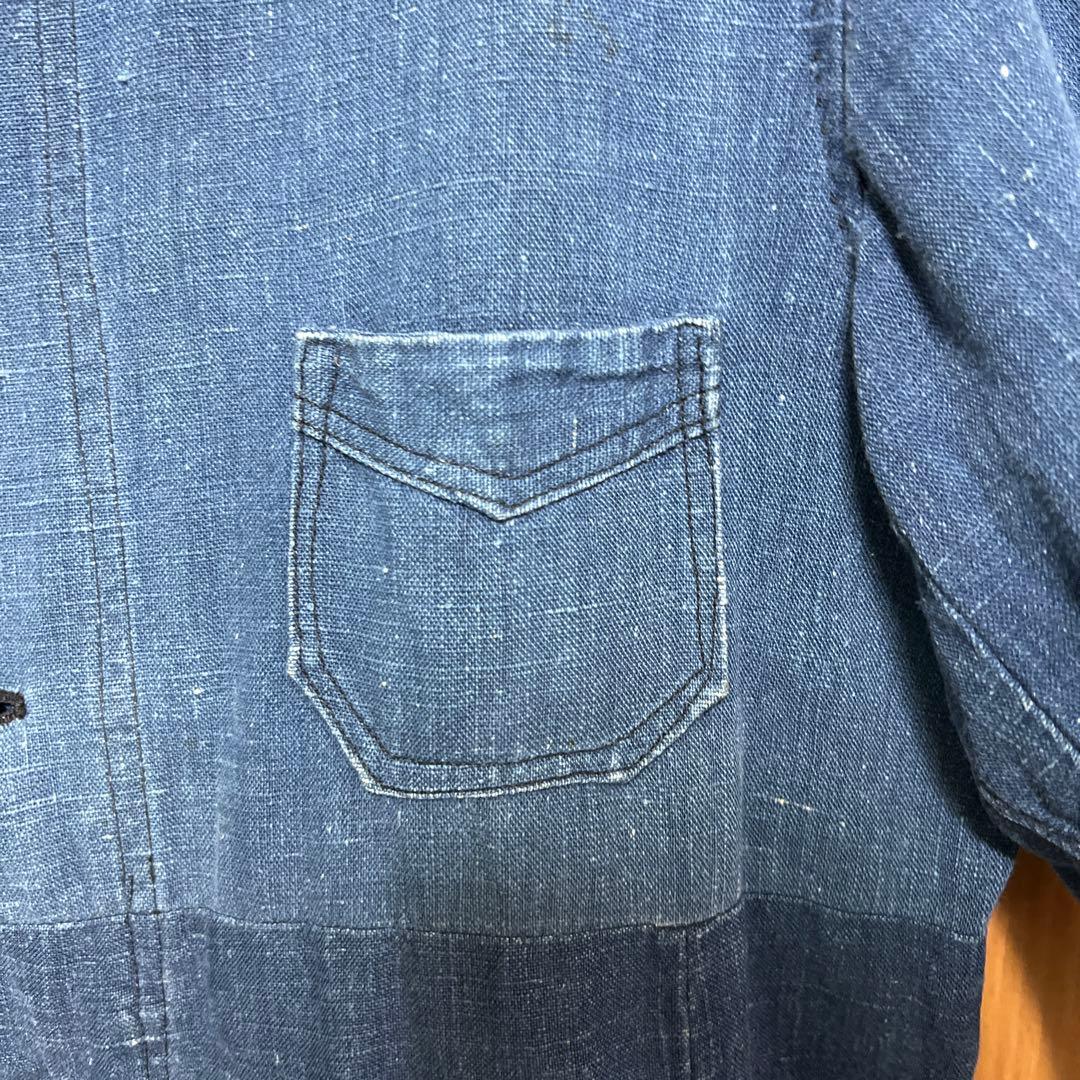 30s〜40s フレンチヴィンテージ インディゴリネン ワークジャケット