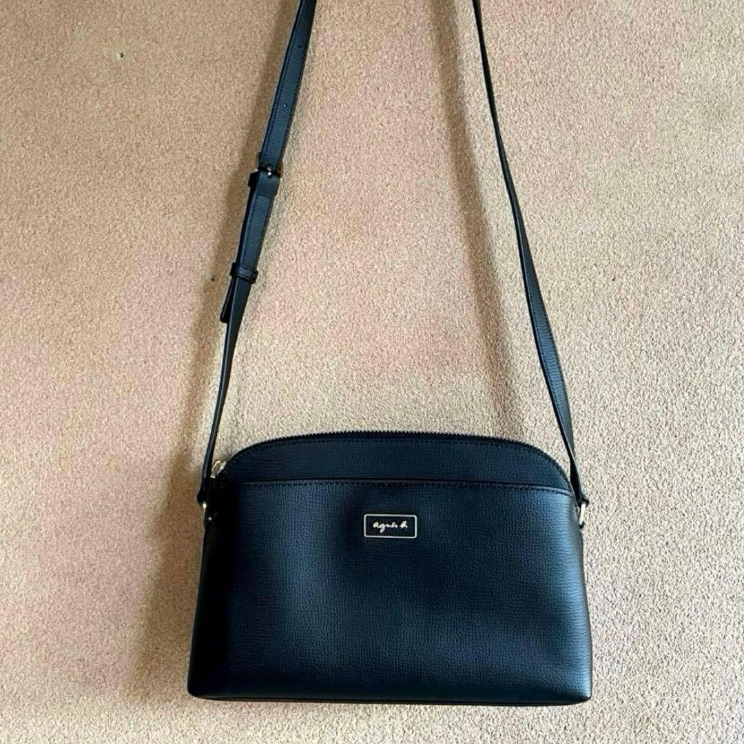 極美品 agnes b アニエスベー QAS02Z－03 ショルダー バッグ 黒