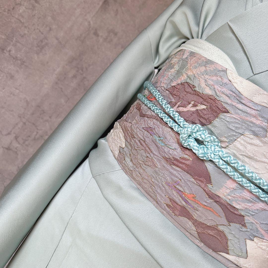 訪問着　フルセット　正絹　付け下げ　着物　海　泡　千地泰弘　作家物　A0