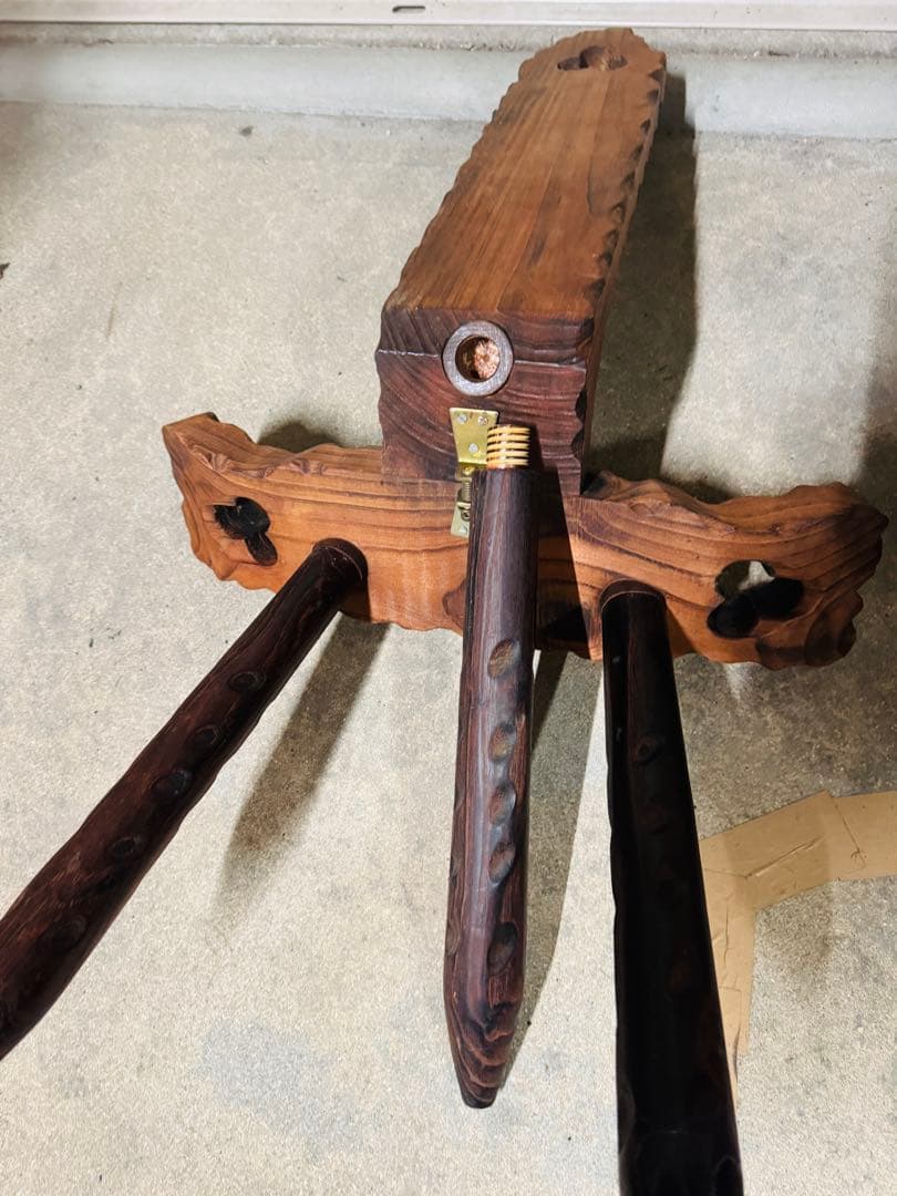 スペイン製 シェファードチェア 木彫り 木製 シェファードスツール 飾り 椅子