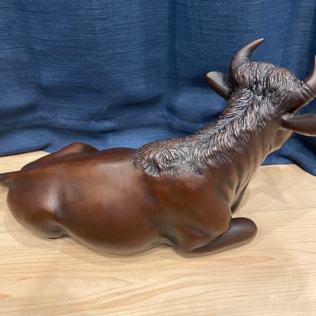 アンティーク 牛 ブロンズ像 鉄製　置物　金属工芸　工芸品　コレクション