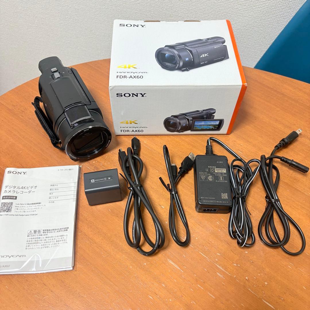 【美品】SONY FDR-AX60 4Kビデオカメラ 付属品完備＋カメラバッグ