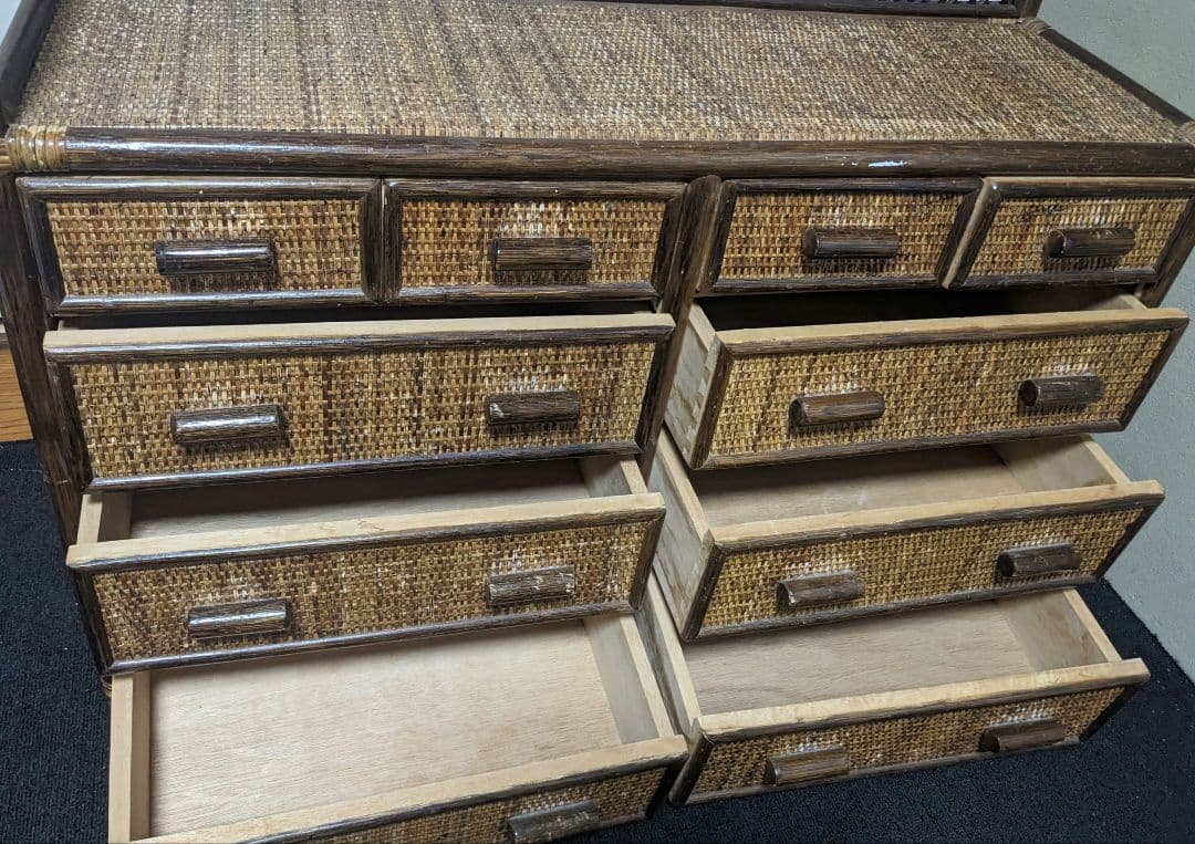 K.F.C★希少 アンティーク 藤製　棚　タンス 収納家具