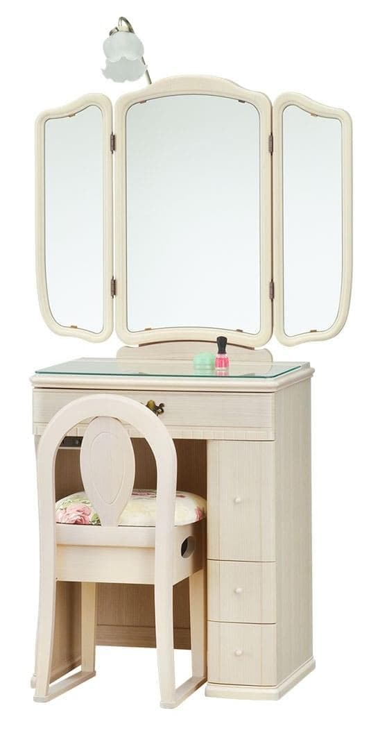 テーブル ホワイト ドレッサー 三面鏡 鏡台 デスク 化粧台 テーブル 姫系