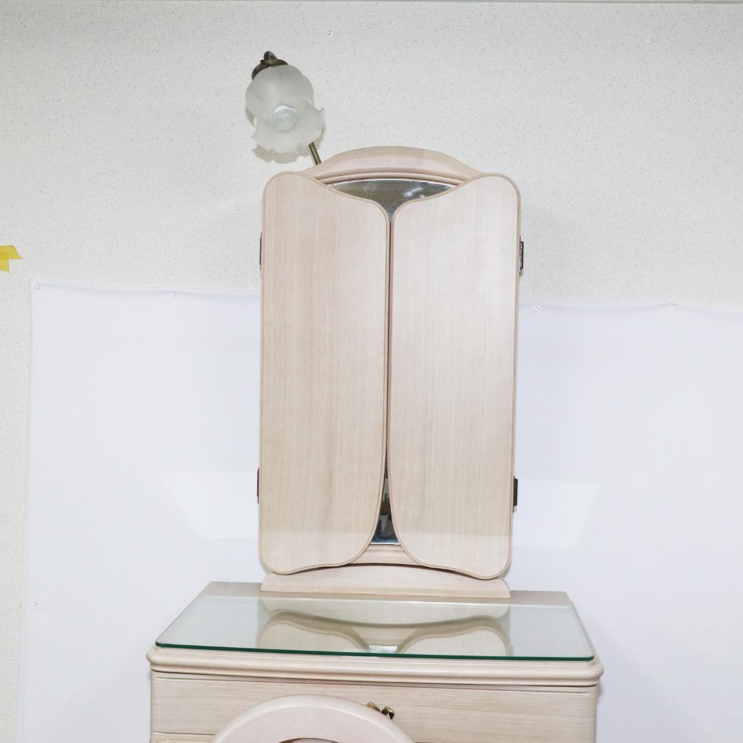 テーブル ホワイト ドレッサー 三面鏡 鏡台 デスク 化粧台 テーブル 姫系