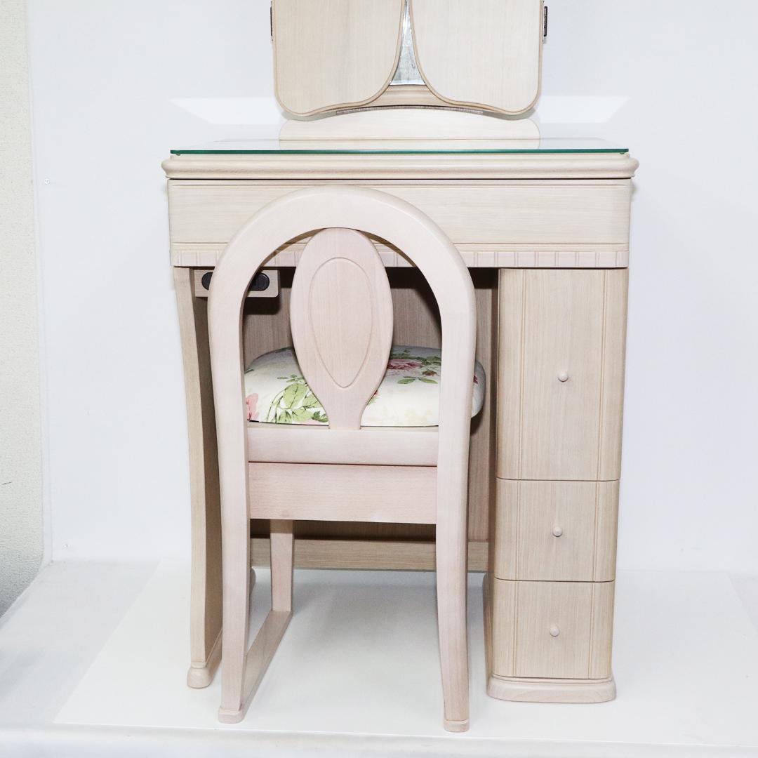 テーブル ホワイト ドレッサー 三面鏡 鏡台 デスク 化粧台 テーブル 姫系