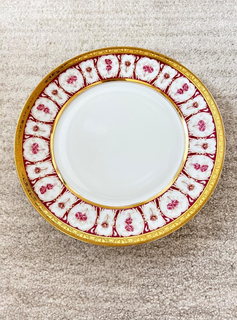 アビランド　リモージュ　ヴィンテージ　薔薇　ディナープレート　２５．４ｃｍ　金縁