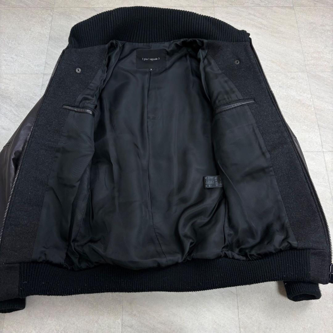 1piu1uguale3 ウノピゥウ スタジャン ブルゾン カシミヤ ラムレザー