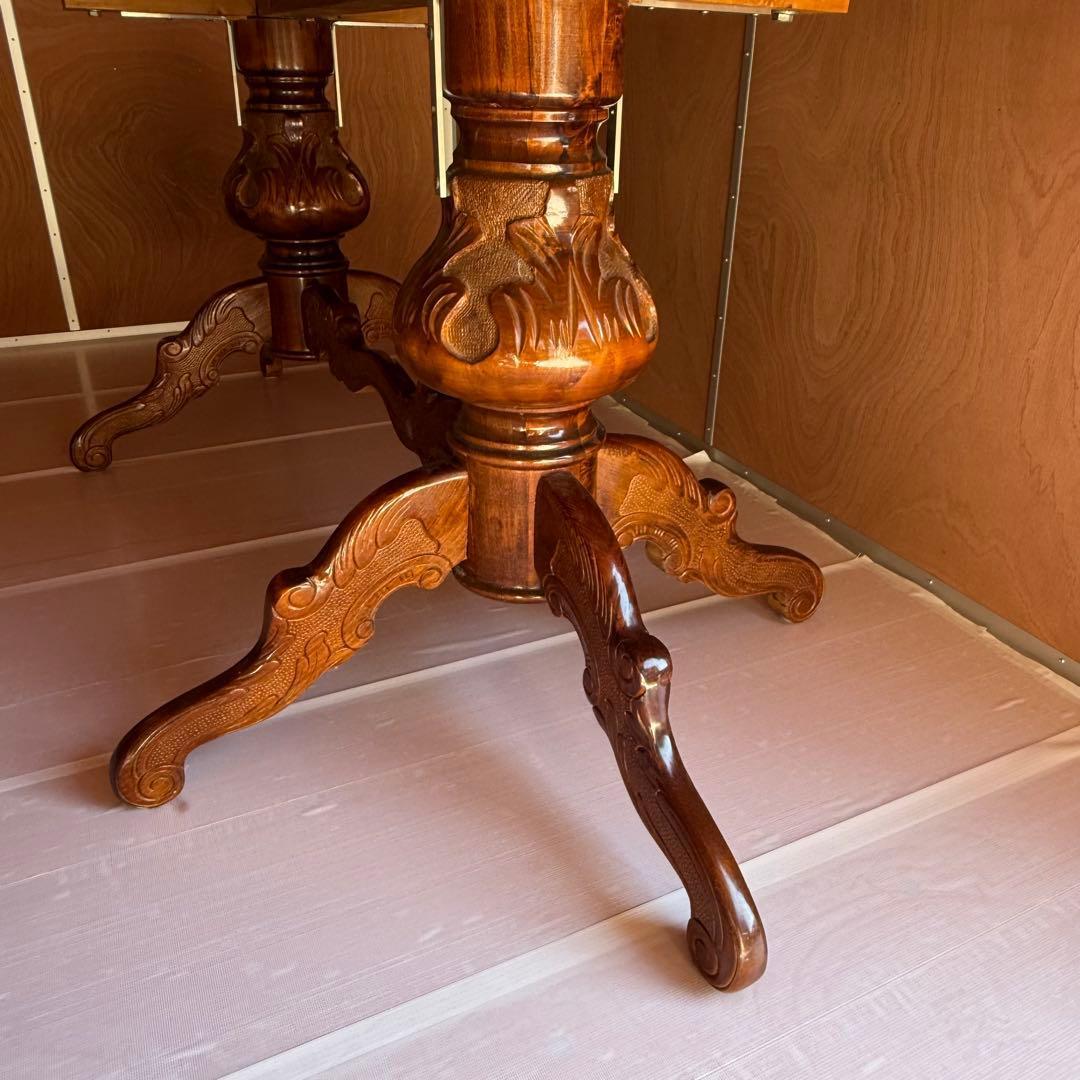 イタリア製 象嵌 猫脚ダイニングテーブル 楕円　約198cm