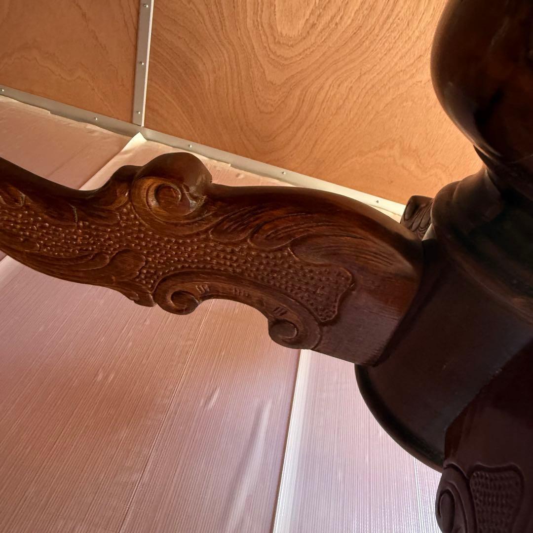 イタリア製 象嵌 猫脚ダイニングテーブル 楕円　約198cm