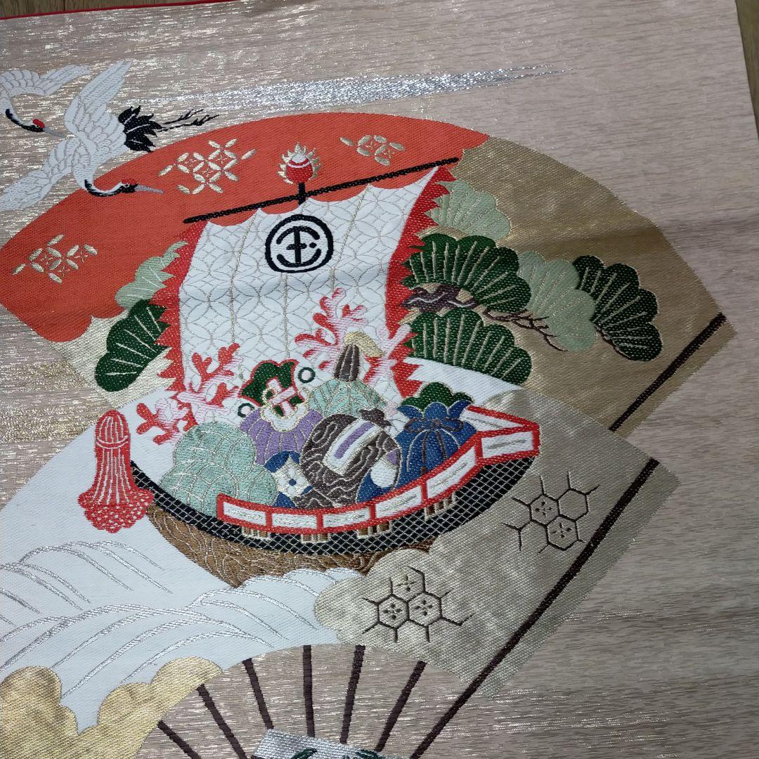 1735蔵出し　アンティーク末広がり家の繁栄小槌金運アップ縁起物の特大袱紗