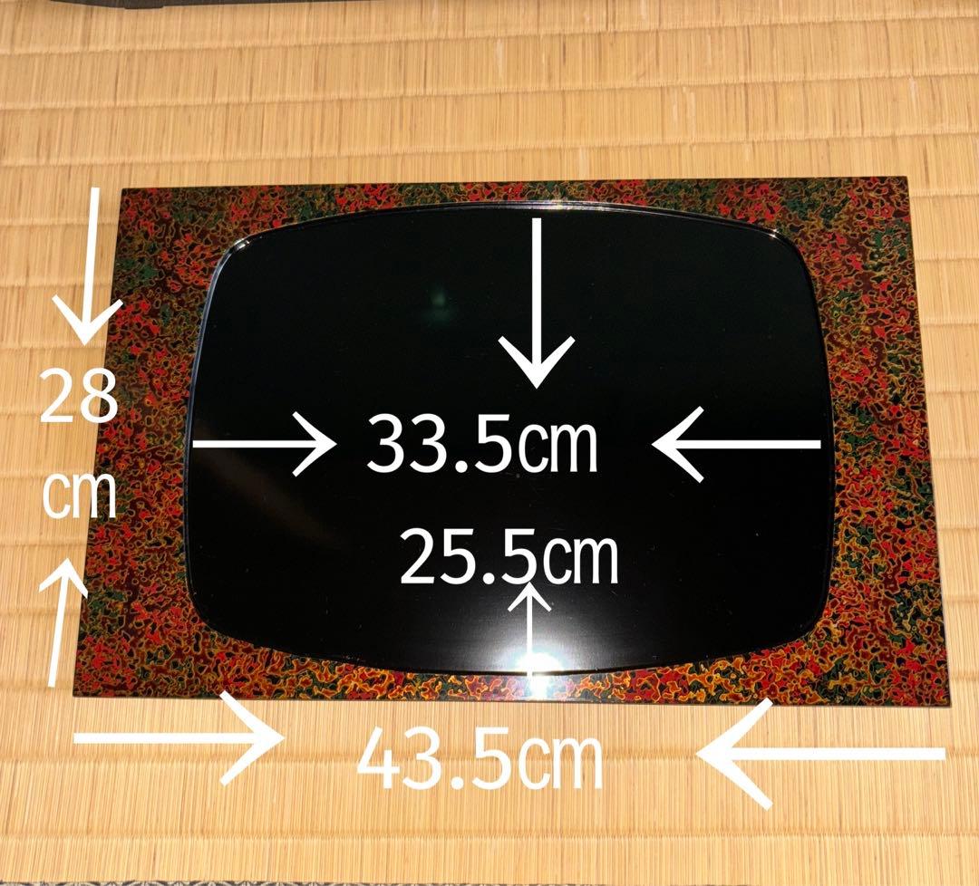 蔵出し！✴︎津軽塗・唐塗長手浅堀盆・卓上盆『おもてなし膳』5膳 ✴︎